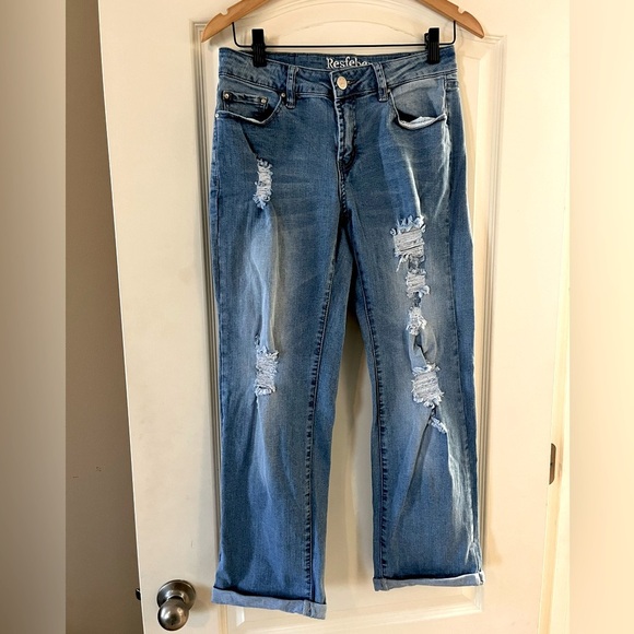 Resfeber Los Angeles Designer Medium Wash, Distressed Jeans Women’s Size 6 - Picture 1 of 16